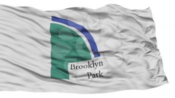 Isolated Brooklyn Park City Flag, City of Minnesota State, Waving on White Background, High Resolution