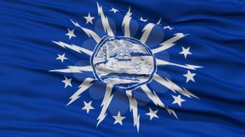 Closeup of Buffalo City Flag, Waving in the Wind, New York State, United States of America