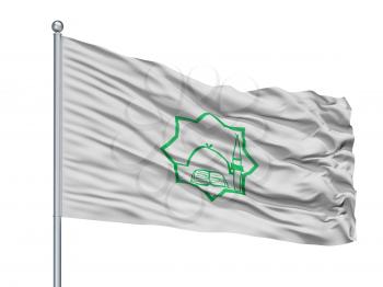 Bulgarian General Mufti Flag On Flagpole, Isolated On White Background, 3D Rendering