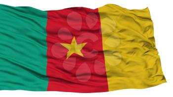 Isolated Cameroon Flag, Waving on White Background, High Resolution