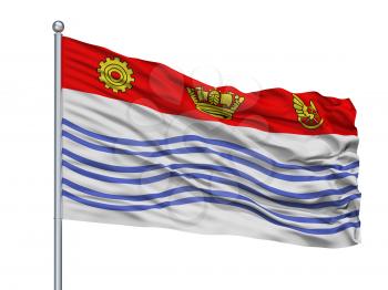 Barrie City Flag On Flagpole, Country Canada, Isolated On White Background, 3D Rendering