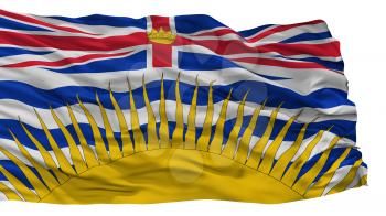 British Columbia City Flag, Country Canada, Isolated On White Background, 3D Rendering
