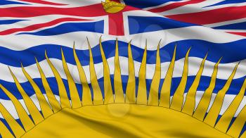 British Columbia City Flag, Country Canada, Closeup View, 3D Rendering