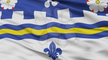 Coquitlam City Flag, Country Canada, British Columbia Province, Closeup View, 3D Rendering