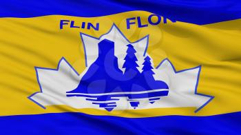 Flin Flon  City Flag, Country Canada, Closeup View, 3D Rendering