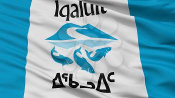 Iqaluit City Flag, Country Canada, Nunavut Province, Closeup View, 3D Rendering