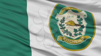 Kitchener City Flag, Country Canada, Ontario Province, Closeup View, 3D Rendering