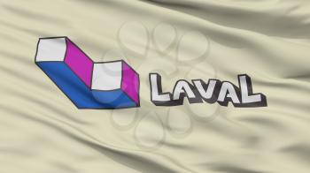 Laval City Flag, Country Canada, Quebec Province, Closeup View, 3D Rendering