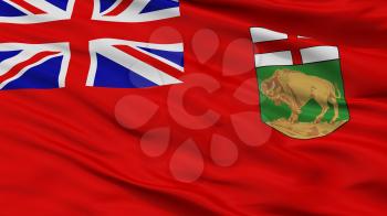 Manitoba City Flag, Country Canada, Closeup View, 3D Rendering