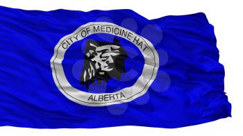 Medicine Hat City Flag, Country Canada, Alberta Province, Isolated On White Background, 3D Rendering