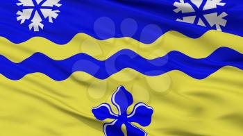 Prince George City Flag, Country Canada, British Columbia Province, Closeup View, 3D Rendering