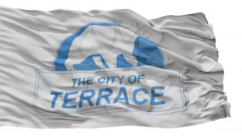 Terrace City Flag, Country Canada, British Columbia Province, Isolated On White Background, 3D Rendering
