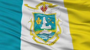 Yellowknife City Flag, Country Canada, Northwest Territories, Closeup View, 3D Rendering