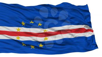 Isolated Cape Verde Flag, Waving on White Background, High Resolution