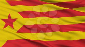 Catalan Nationalism Flag, Closeup View, 3D Rendering