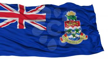 Isolated Cayman Islands Flag, Waving on White Background, 3D Rendering