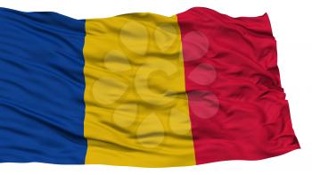 Isolated Chad Flag, Waving on White Background, High Resolution
