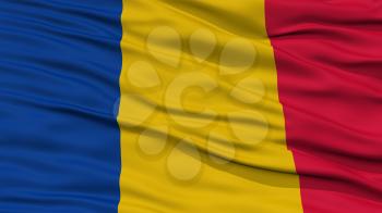 Closeup Chad Flag, Waving in the Wind, High Resolution
