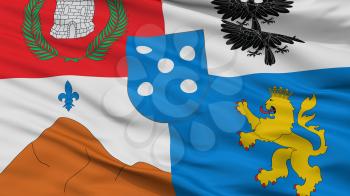 Casablanca City Flag, Country Chile, Closeup View, 3D Rendering