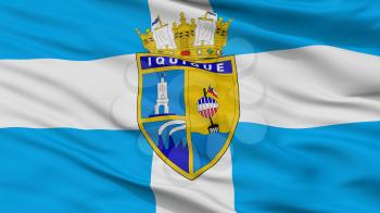 Iquique City Flag, Country Chile, Closeup View, 3D Rendering