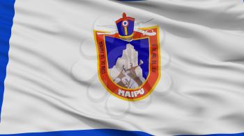 Maipu City Flag, Country Chile, Closeup View, 3D Rendering