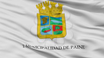 Paine City Flag, Country Chile, Closeup View, 3D Rendering