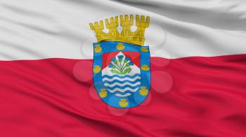 Renca City Flag, Country Chile, Closeup View, 3D Rendering