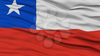 Closeup Chile Flag, Waving in the Wind, High Resolution