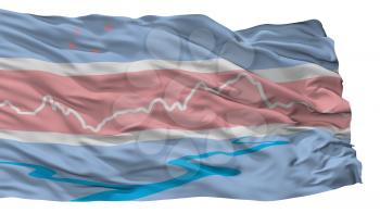 El Chalten City Flag, Country Argentina, Isolated On White Background, 3D Rendering