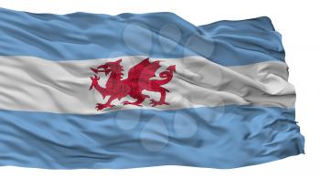 Welsh Colony City Flag, Country Argentina, Patagonia, Isolated On White Background, 3D Rendering