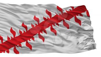 Mouscron City Flag, Country Belgium, Isolated On White Background, 3D Rendering