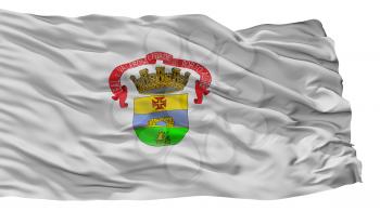 Porto Alegre City Flag, Country Brasil, Isolated On White Background, 3D Rendering