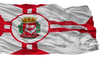 Sao Paulo City Flag, Country Brasil, Isolated On White Background, 3D Rendering