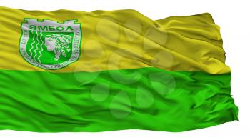 Yambol City Flag, Country Bulgaria, Isolated On White Background, 3D Rendering