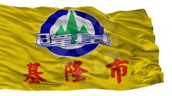 Keelung City Flag, Country China, Isolated On White Background, 3D Rendering