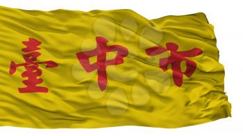 Taichung City Flag, Country China, Isolated On White Background, 3D Rendering