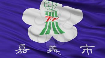 Chiayi City Flag, Country China, Closeup View, 3D Rendering