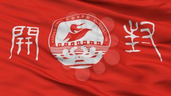 Kaifeng City Flag, Country China, Closeup View, 3D Rendering