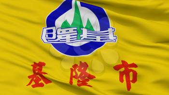 Keelung City Flag, Country China, Closeup View, 3D Rendering