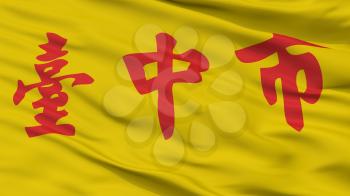 Taichung City Flag, Country China, Closeup View, 3D Rendering