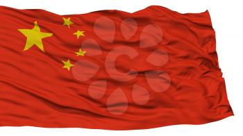 Isolated China Flag, Waving on White Background, High Resolution