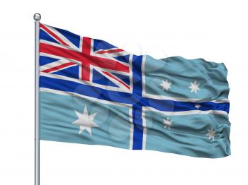 Civil Air Ensign Of Australia Flag On Flagpole, Isolated On White Background, 3D Rendering