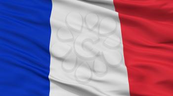 Civil And Naval Ensign Of France Flag, Closeup View, 3D Rendering