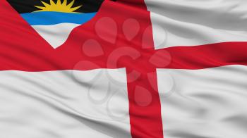 Coastguard Ensign Of Antigua And Barbuda Flag, Closeup View, 3D Rendering