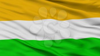 Acacias City Flag, Country Colombia, Meta Department, Closeup View, 3D Rendering
