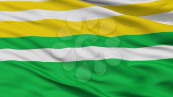 Alban City Flag, Country Colombia, Cundinamarca Department, Closeup View, 3D Rendering