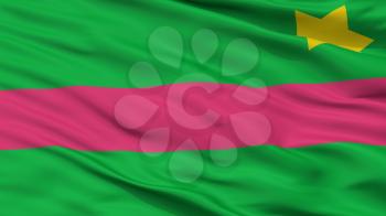 Baranoa City Flag, Country Colombia, Atlantico Department, Closeup View, 3D Rendering