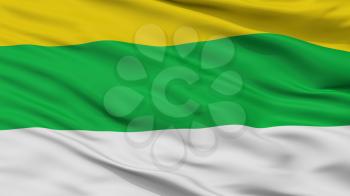 Bugalagrande City Flag, Country Colombia, Valle Del Cauca Department, Closeup View, 3D Rendering