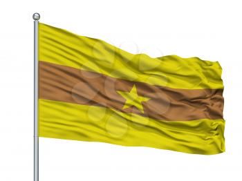 Ituango City Flag On Flagpole, Country Colombia, Isolated On White Background, 3D Rendering
