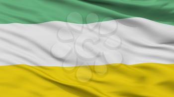 Jerusalen City Flag, Country Colombia, Cundinamarca Department, Closeup View, 3D Rendering